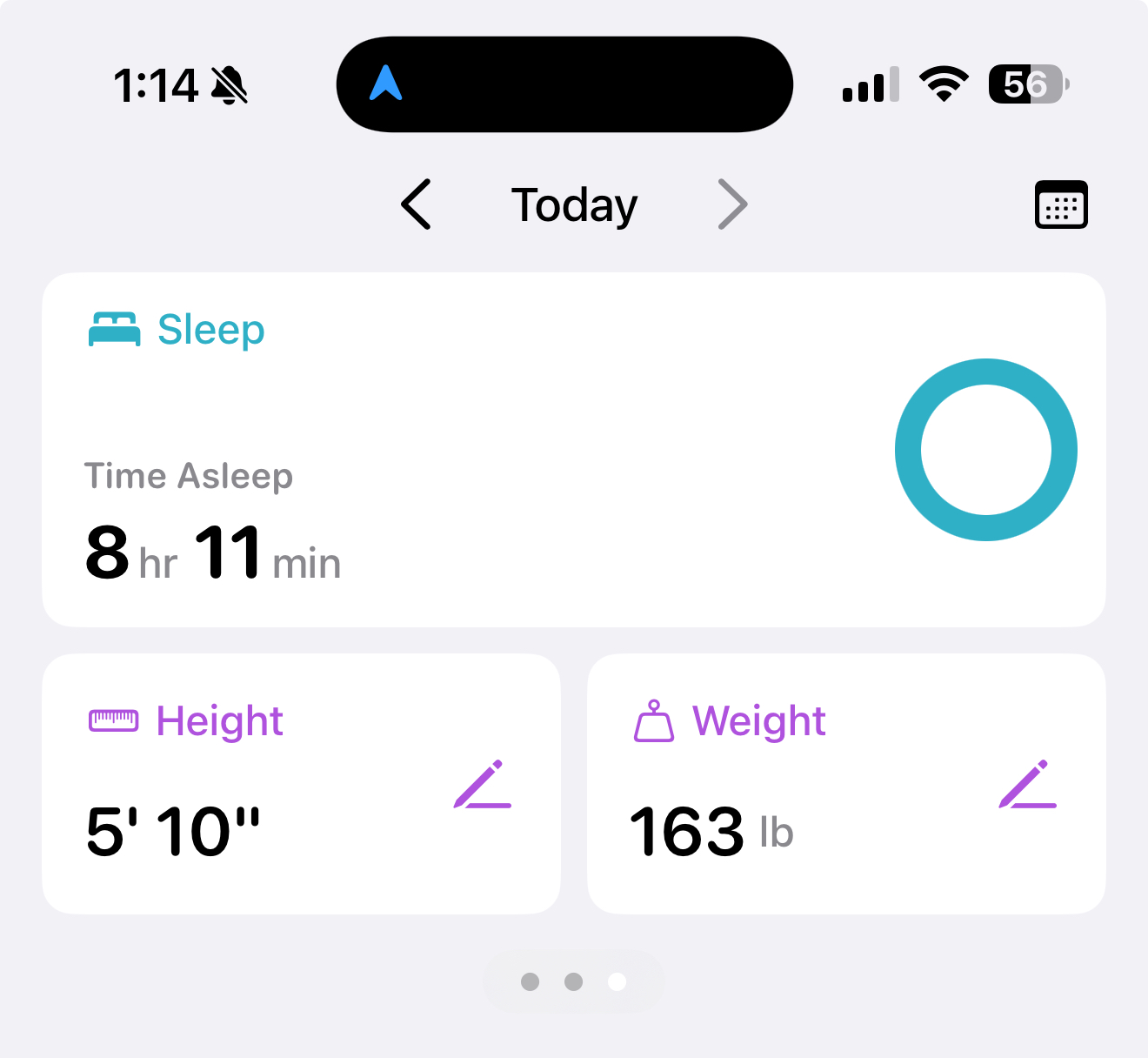 Calorie tracking app screenshot